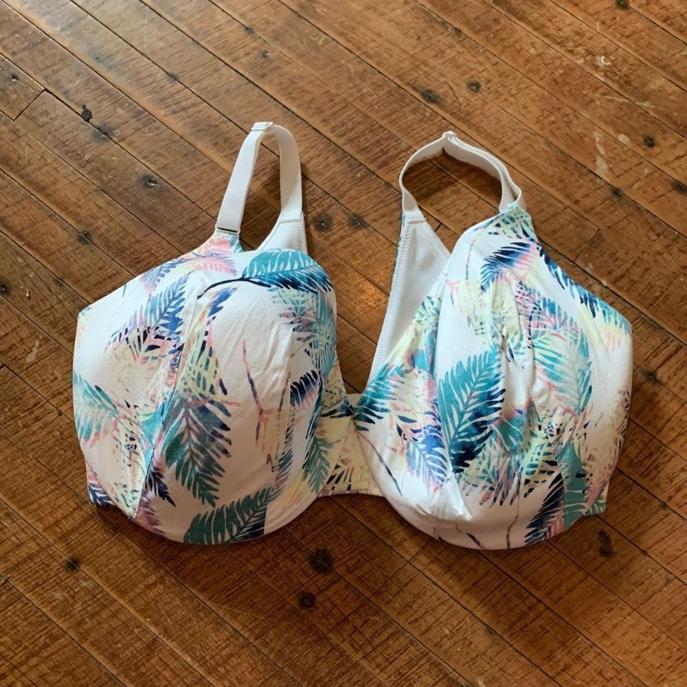 Cacique 40G multicolored feather lightly lined full coverage bra
